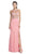 Crystal Embellished Evening Dress with Slit Dress XXS / Coral