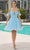 Damas 9616 - Lace Appliqued Sweetheart Cocktail Dress Cocktail Dresses 00 / Bahama Blue