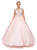 Dancing Queen - 1149 Cap Sleeve Jeweled Illusion Bodice Ballgown Special Occasion Dress XS / Blush