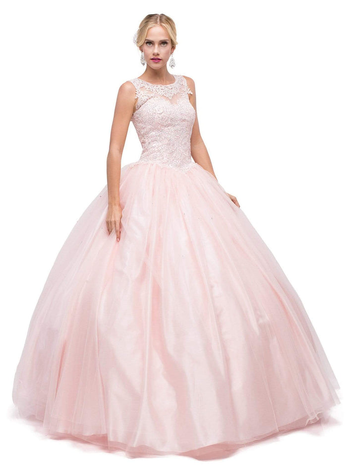 Dancing Queen - 1152 Sleeveless Beaded  Quinceanera Ballgown Special Occasion Dress XS / Blush