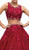 Dancing Queen - 1155 Two-Piece Sequined Floral Quinceanera Gown Special Occasion Dress M / Burgundy
