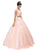 Dancing Queen - 1155 Two-Piece Sequined Floral Quinceanera Gown Special Occasion Dress XS / Blush