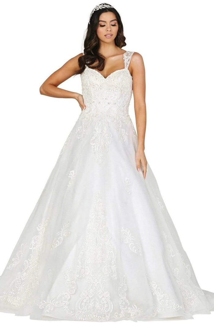 Dancing Queen - 117 Embroidered Sweetheart A-Line Wedding Dress Wedding Dresses XS / Off White