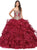 Dancing Queen - 1250 Strapless Embroidered Ruffled Quinceanera Gown Special Occasion Dress XS / Burgundy