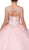 Dancing Queen - 1267 Cap Sleeves Embellished Quinceanera Ballgown Special Occasion Dress L / Blush