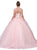 Dancing Queen - 1267 Cap Sleeves Embellished Quinceanera Ballgown Special Occasion Dress M / Blush