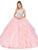 Dancing Queen - 1273 Crystal Adorned Cap Sleeve Quinceanera Ballgown Special Occasion Dress XS / Blush