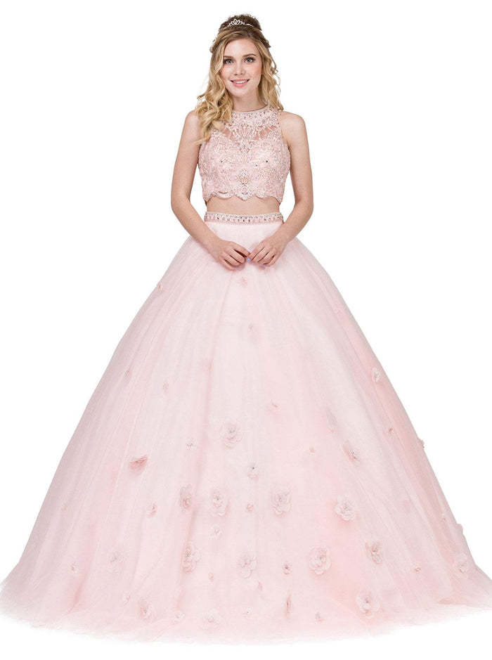 Dancing Queen - 1302 Two Piece Embellished Quinceanera Ballgown Special Occasion Dress XS / Blush