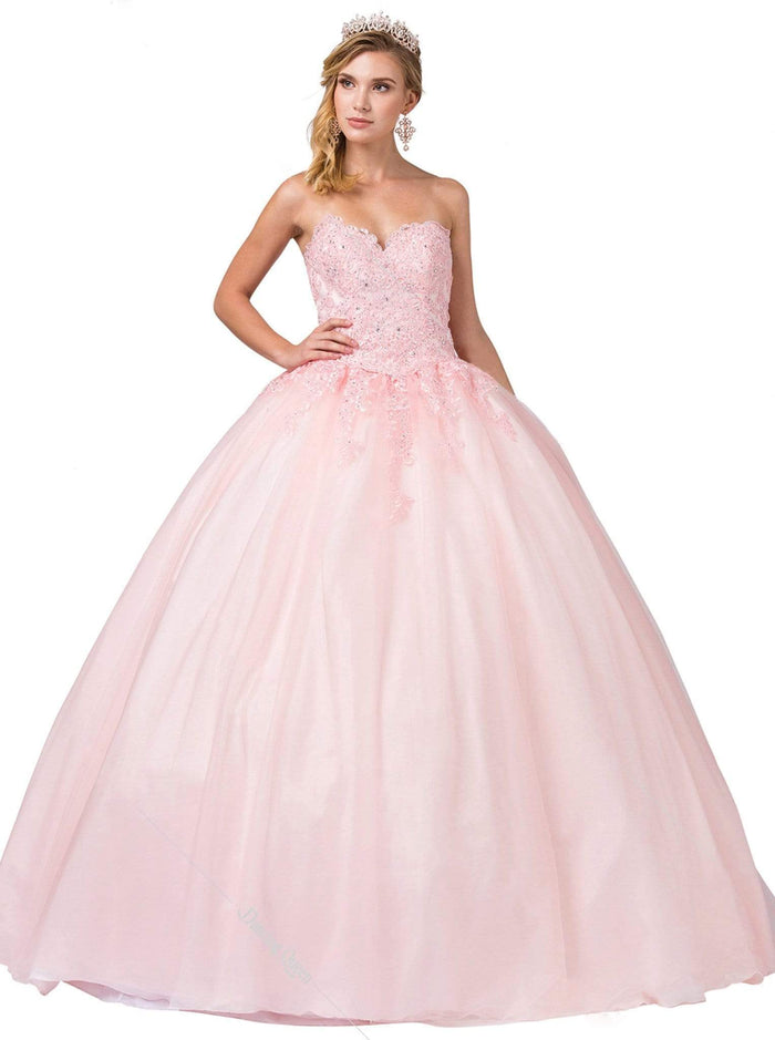 Dancing Queen - 1337 Lace Appliqued Sweetheart Bodice Ballgown Sweet 16 Dresses XS / Blush