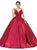 Dancing Queen - 1339 Beaded Floral Appliqued Sleek Ballgown Special Occasion Dress XS / Burgundy