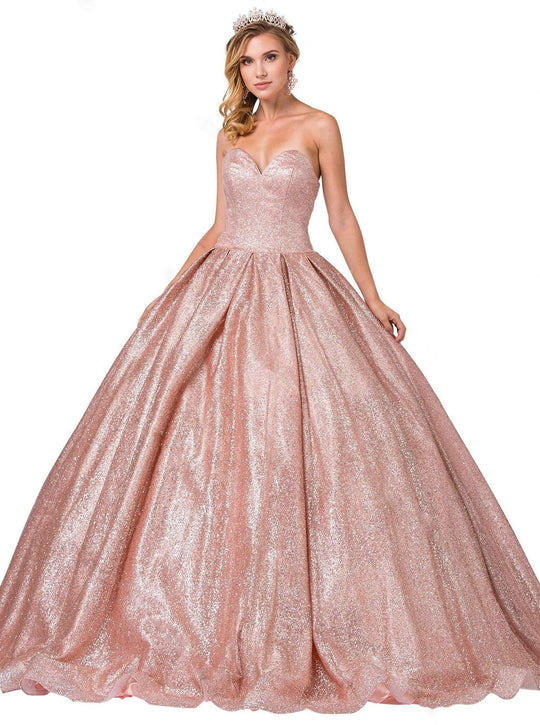 Dancing Queen - 1341 Strapless Sweetheart Bodice Glitter Ballgown