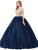 Dancing Queen - 1350 Jewel Studded Illusion Bodice Ballgown Special Occasion Dress XS / Navy