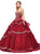 Dancing Queen - 1372 Gilt-Appliqued Corset Bodice Tiered Ballgown Special Occasion Dress XS / Burgundy