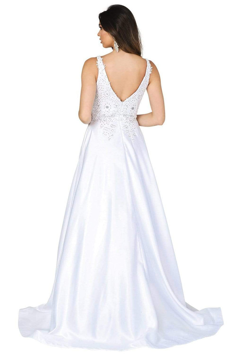 Dancing Queen - 139 Embellished Plunging V-Neck Wedding Gown – Couture ...