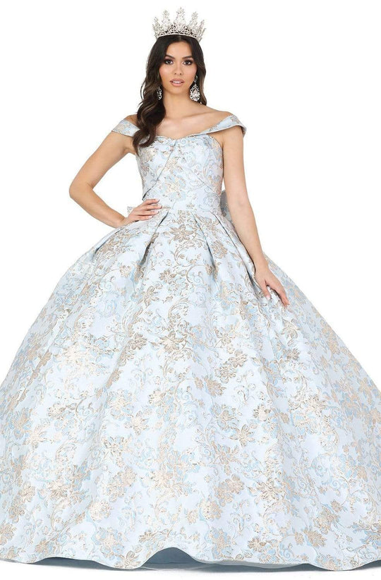 Dancing Queen - 1433 Off-Shoulder Gilt-Rosette Ballgown