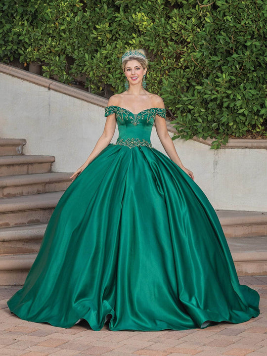 Dancing Queen 1466 - Beaded Off Shoulder Quinceanera Ballgown