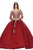 Dancing Queen - 1474 Gilt-Appliqued Off Shoulder Ballgown with Cape Quinceanera Dresses XS / Burgundy