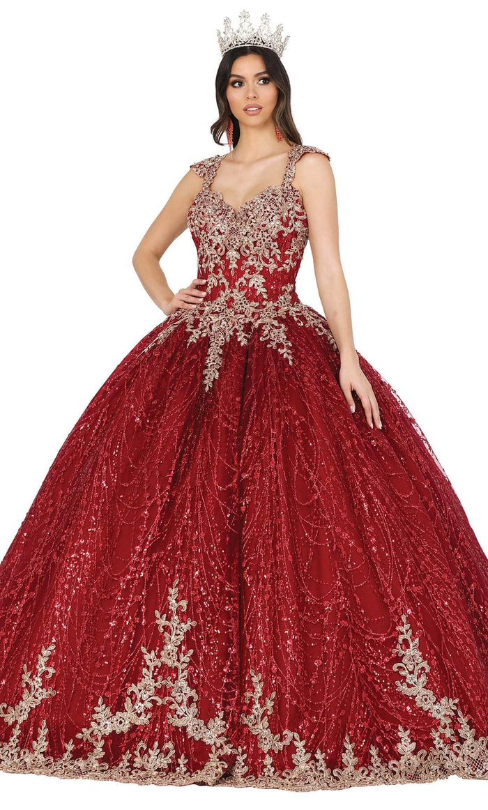 Dancing Queen 1478 - Sweetheart Embellished Ballgown Special Occasion Dress XS / Burgundy