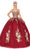 Dancing Queen - 1544 V-neck Corset Lace-Up Back Applique Ballgown Quinceanera Dresses XS / Burgundy