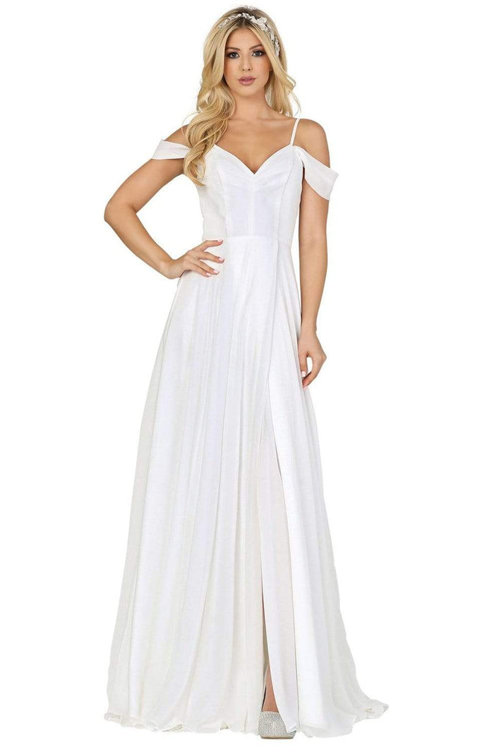 Dancing Queen - 155 Lace Applique V-neck A-line Dress Wedding Dresses XS / Off White