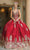 Dancing Queen - 1551 Beaded Lace Applique Embellished Ballgown Quinceanera Dresses XS / Burgundy