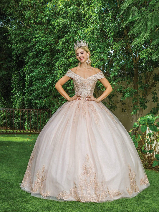 Dancing Queen - 1567 Jeweled Off Shoulder Ballgown