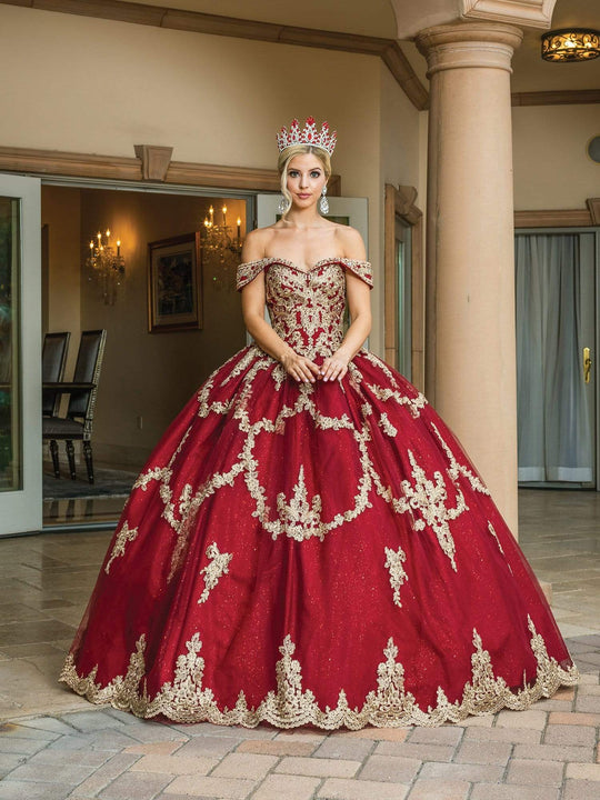 Dancing Queen - 1572 Embroidered Off Shoulder Ballgown