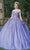 Dancing Queen - 1574 Floral Applique Off Shoulder Ballgown With Train Quinceanera Dresses XS / Lilac