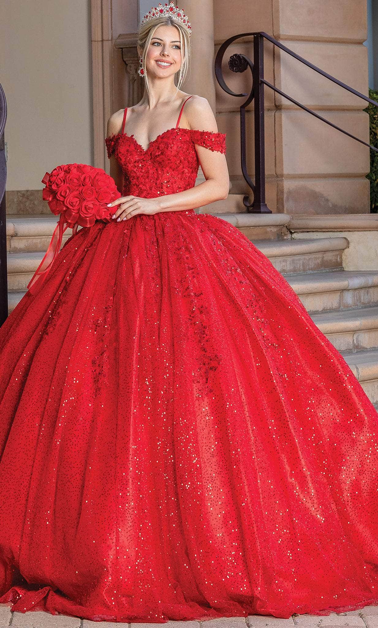 Dancing Queen 1595 Sequin Adorned Quinceanera Ballgown Couture Candy
