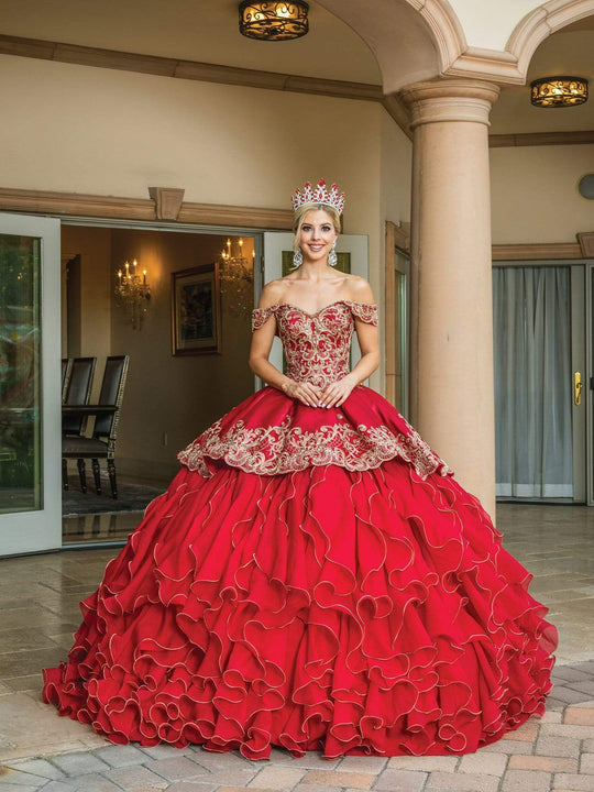 Dancing Queen - 1599 Applique-Ornate Ruffled Ballgown