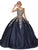 Dancing Queen - 1606 Cap Sleeve Metallic Applique Gown Special Occasion Dress In Blue