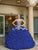 Dancing Queen - 1634 Strapless Embellished Ruffled Gown Special Occasion Dress In Blue