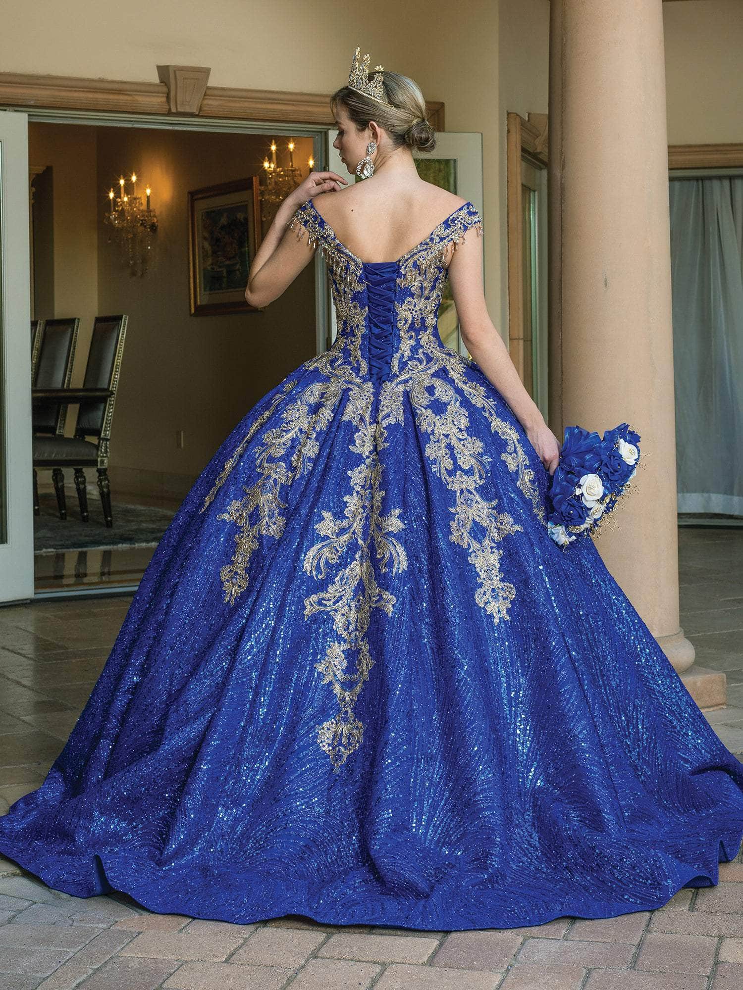 1636 Dancing Queen 1636 - Cap Sleeve Embroidered Ballgown – Couture Candy