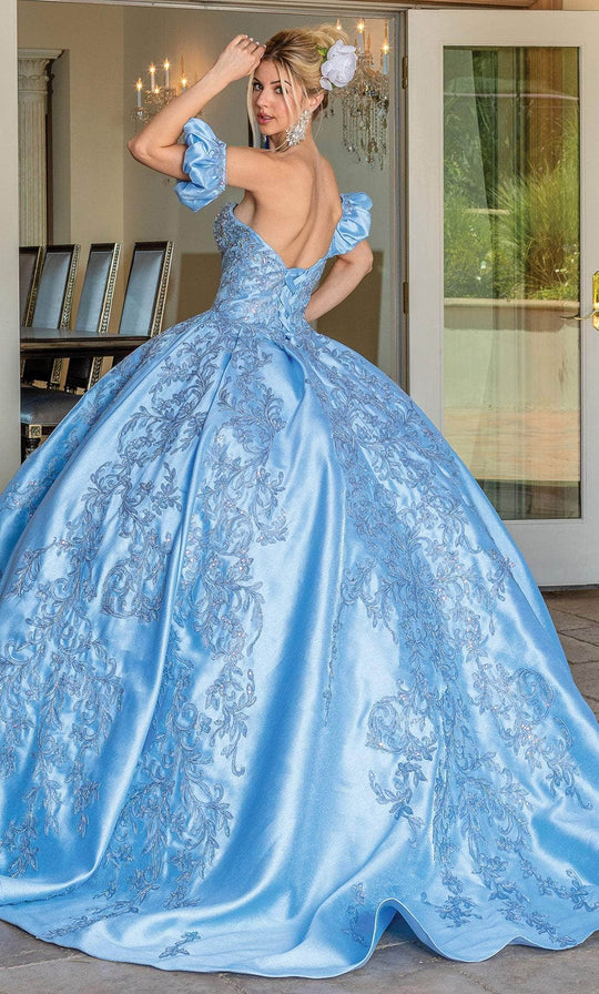 Dancing Queen 1644 - Embroidered Corset Quinceanera Ballgown