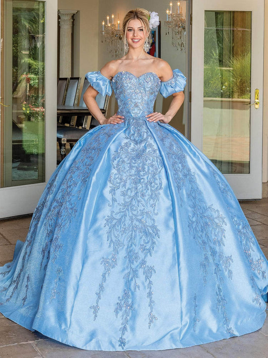 Dancing Queen 1644 - Embroidered Corset Quinceanera Ballgown