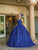 Dancing Queen - 1649 Embellished V Neck Fit and Flare Gown Special Occasion Dress In Blue