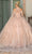 Dancing Queen 1668 - Glitter Quinceanera Ballgown with Cape Special Occasion Dress