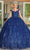 Dancing Queen 1668 - Glitter Quinceanera Ballgown with Cape Special Occasion Dress XS / Navy