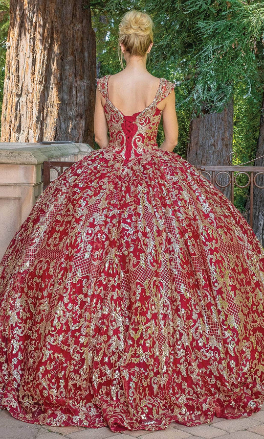 Dancing Queen 1670 - Sequin Lace Peplum Ballgown
