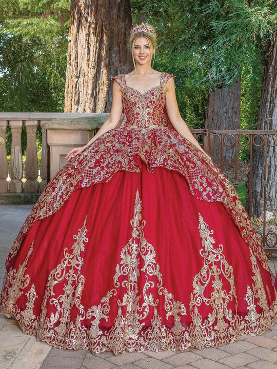 Dancing Queen 1670 - Sequin Lace Peplum Ballgown