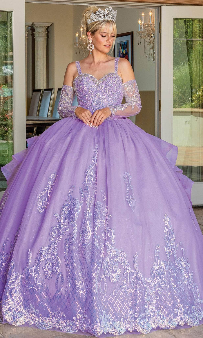 Dancing Queen 1671 - Bow Ornate Quinceanera Ballgown Ball Gowns XS / Lilac