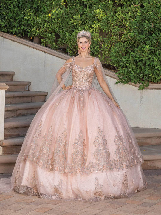 Dancing Queen 1676 - Glitter Applique Quinceanera Ballgown