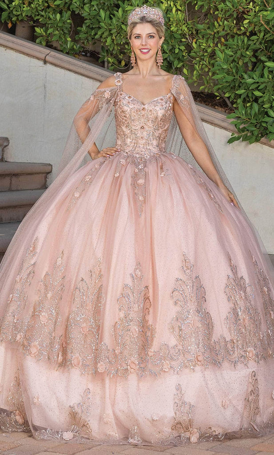 Dancing Queen 1676 - Glitter Applique Quinceanera Ballgown