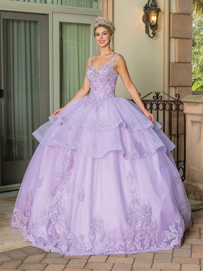 Dancing Queen 1686 - Embroidered Tiered Ballgown Special Occasion Dress