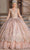 Dancing Queen 1692 - Cap Sleeve Glitter Quinceanera Ballgown Ball Gowns XS / Rose Gold