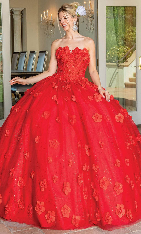 Dancing Queen 1704 - Floral Strapless Ballgown