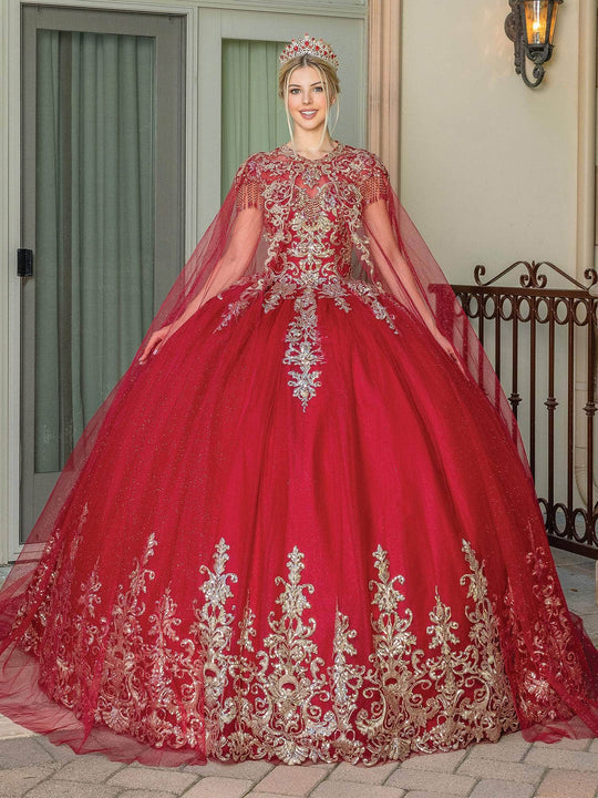 Dancing Queen 1708 - Illusion Bateau Embellished Ballgown