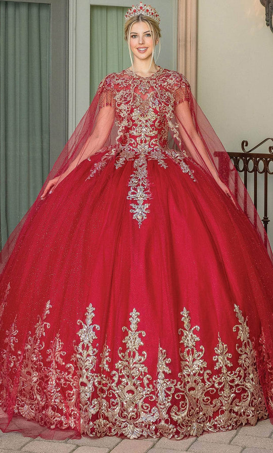 Dancing Queen 1708 - Illusion Bateau Embellished Ballgown