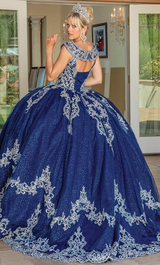 Dancing Queen 1709 - Scoop Neck Beaded Appliqued Ballgown