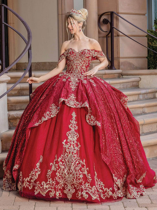 Dancing Queen 1710 - Cold Shoulder Applique Ballgown